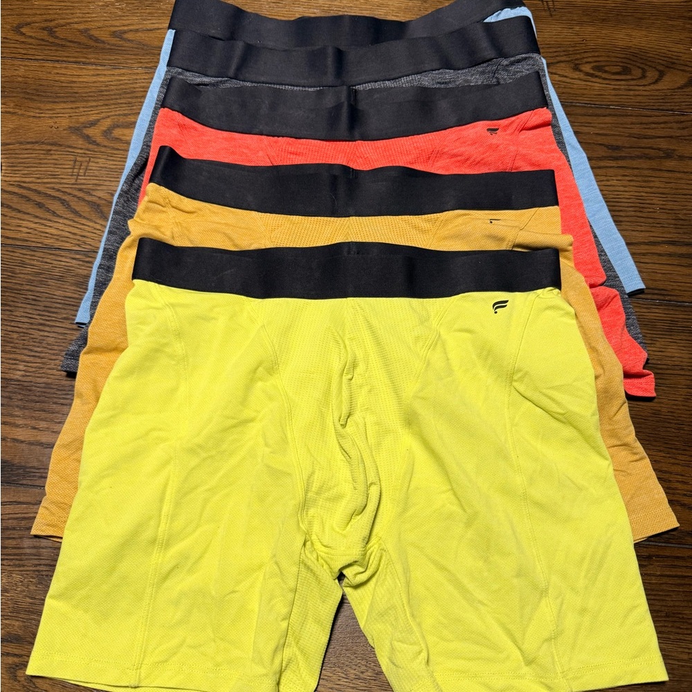 Fabletics Men's Boxer Briefs in Yellow, Orange, teal(not pictured)and Blue